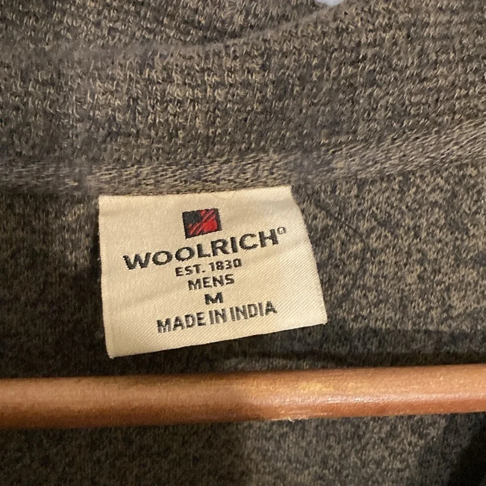 Woolrich heavy waffleknit zippered Henley men’s M 100% cotton
